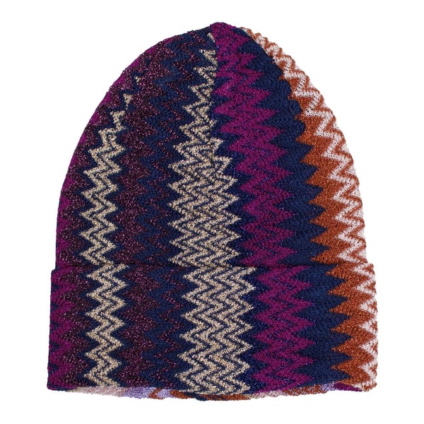 Zig Zag Viscose Lurex Beanie