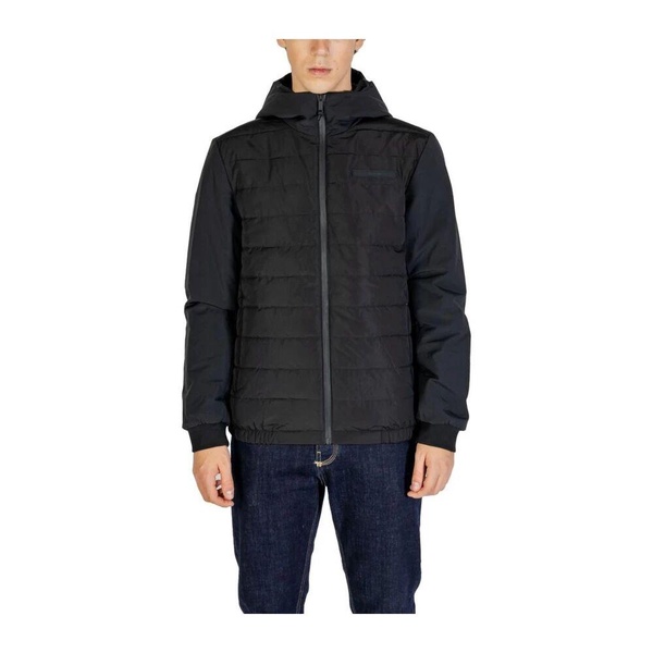 Black Quilted Hooded Jacket