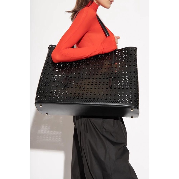 Mina openwork shopper bag