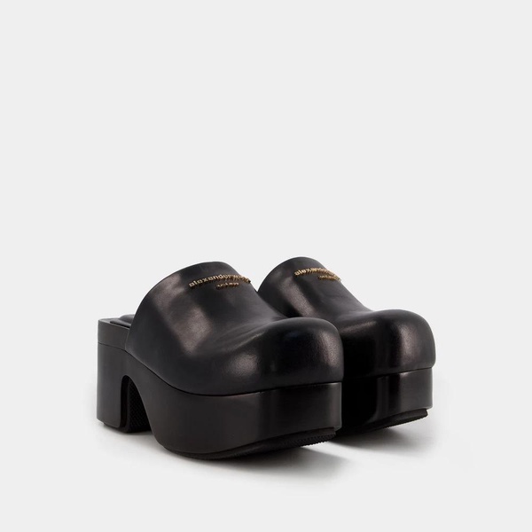 Zoe Leather Mules - Noir Black