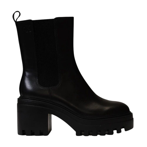 Black Leather Women's Winter Boots