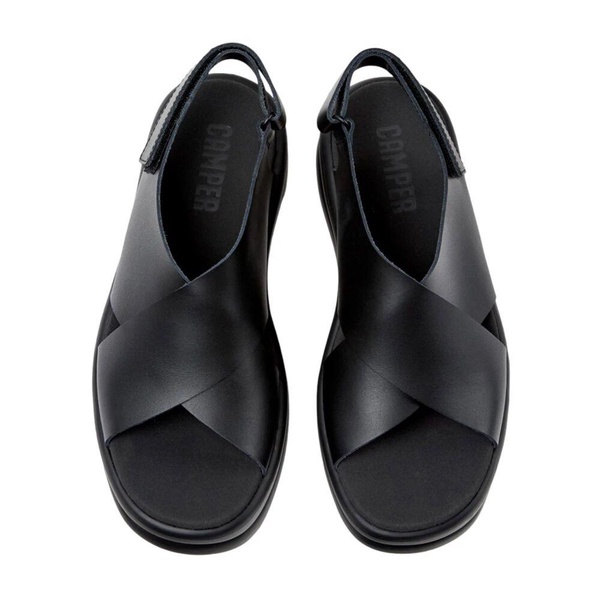 Black Casual Leather Sandals for Women