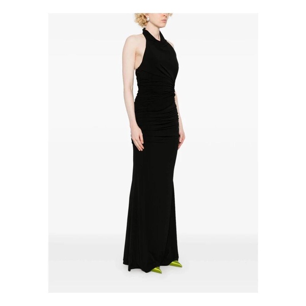 Black Ruched Maxi Dress