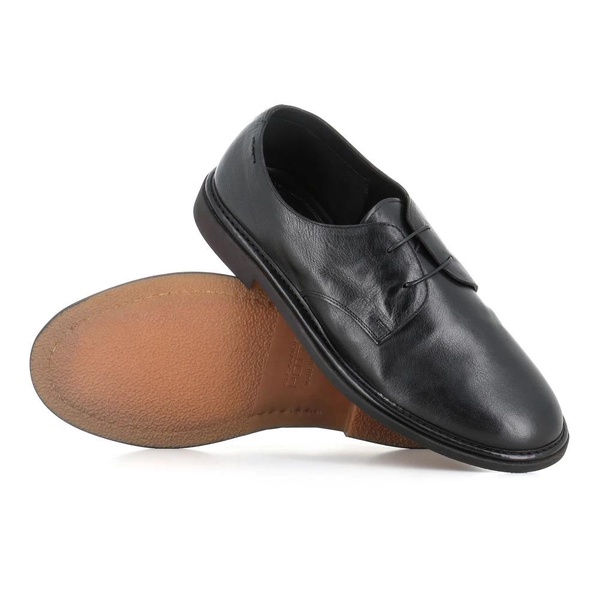 Black Leather Derby Shoes