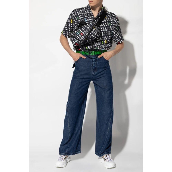 Contrast Stitching Flared Jeans