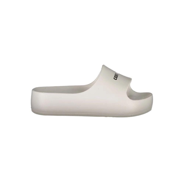 White Polyethylene Platform Slippers with Logo