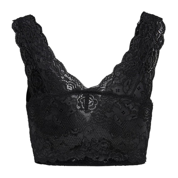 Black Sleeveless Low-cut V-neck Top