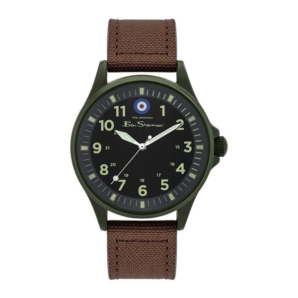 Green Steel Leather Analog Quartz Watch