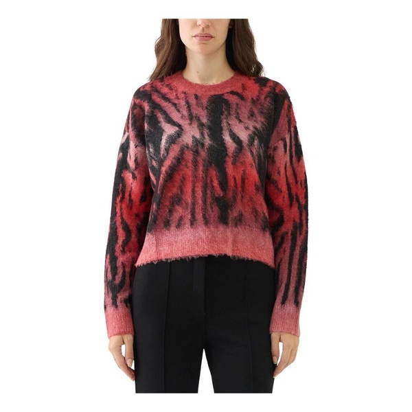 Zebra Print Sweater Red Black