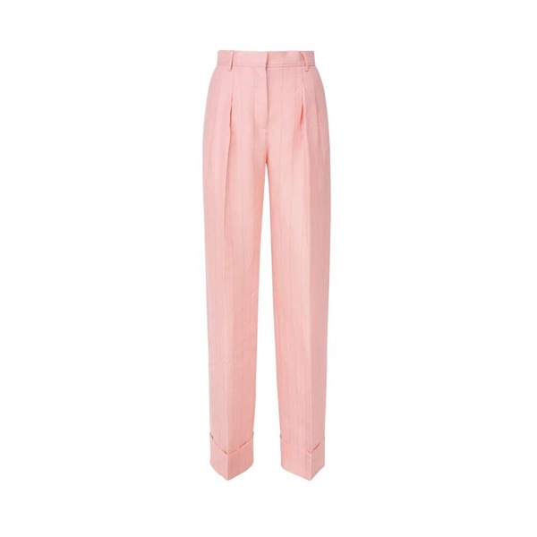 Pink Linen Blend Trousers