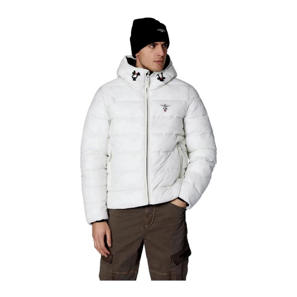 Padded Hooded Jacket White Ripstop