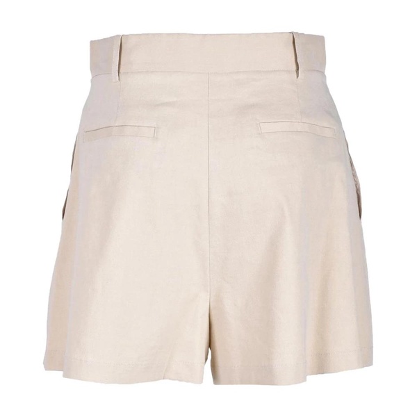 Linen Blend Elastic Waist Shorts