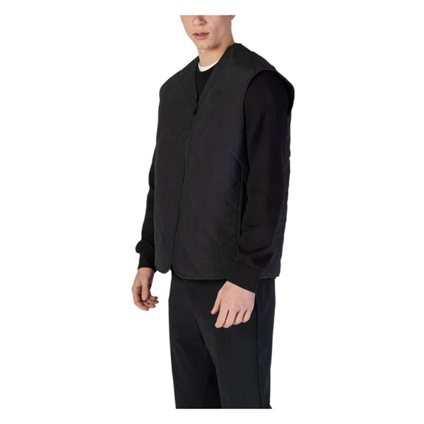 Black V-Neck Sleeveless Gilet with Zip