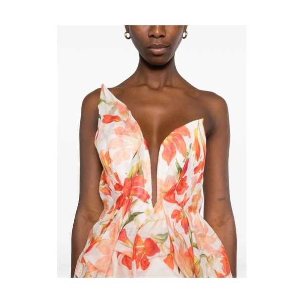 Floral Print Strapless Dress