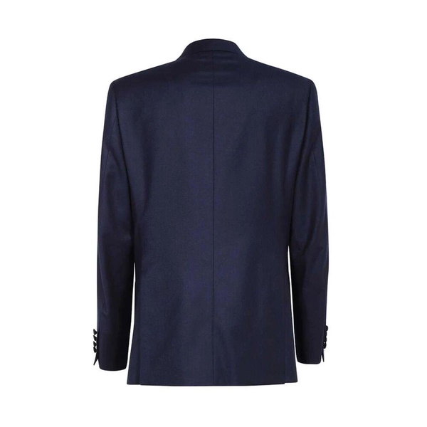 Double-Breasted Wool Jacket with Satin Lapel