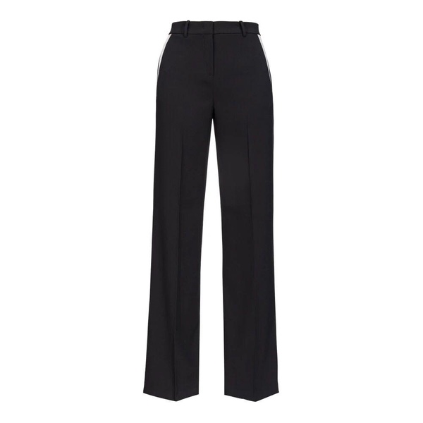 Contrasting Satin Wide-Leg Trousers