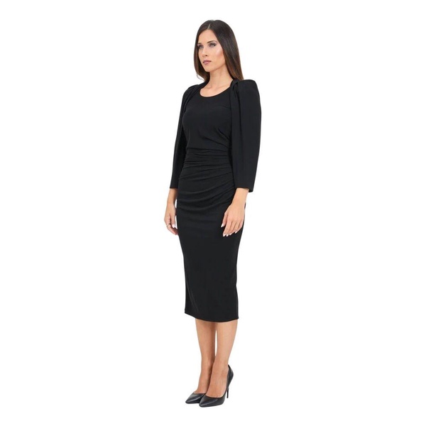 Elegant Midi Dress with Boat Neckline