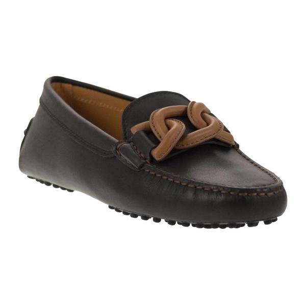 Metal Chain Loafer with Hand-Stitched Detail