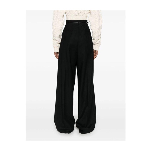Black Wool Stretch Oversize Trousers