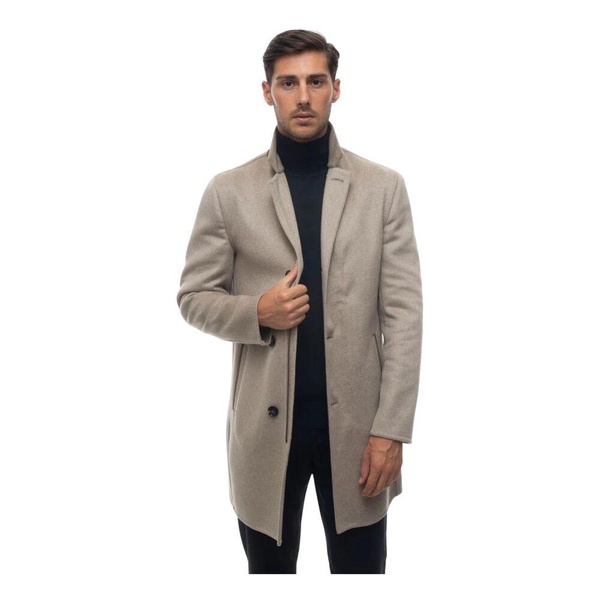 Buttoned Coat with Hidden Zipper