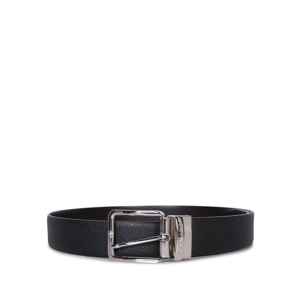 Black Grained Leather Belt