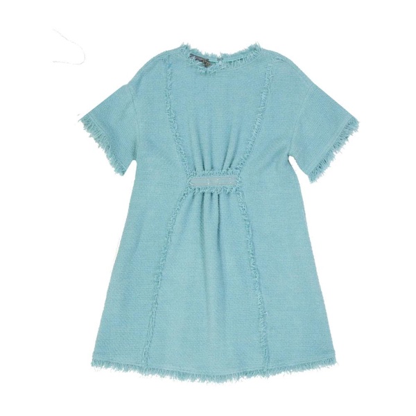 Cotton Mini Dress with Fringe Finish