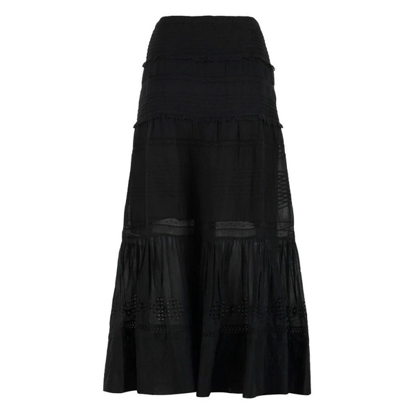 Cotton Lace Long Skirt with Slit