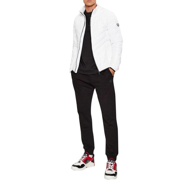 White Zip Logo Puffer Coat