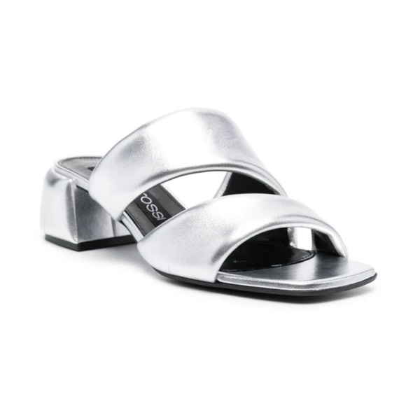Silver Sandals with Padded Design