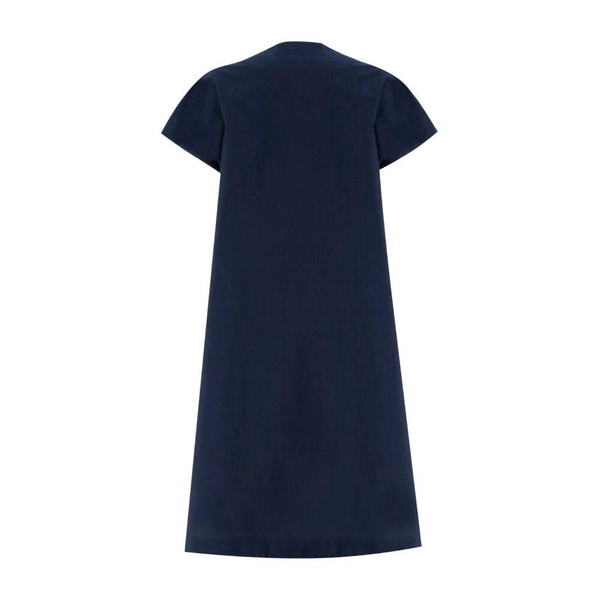 Cotton Midi Dress with Boat Neckline