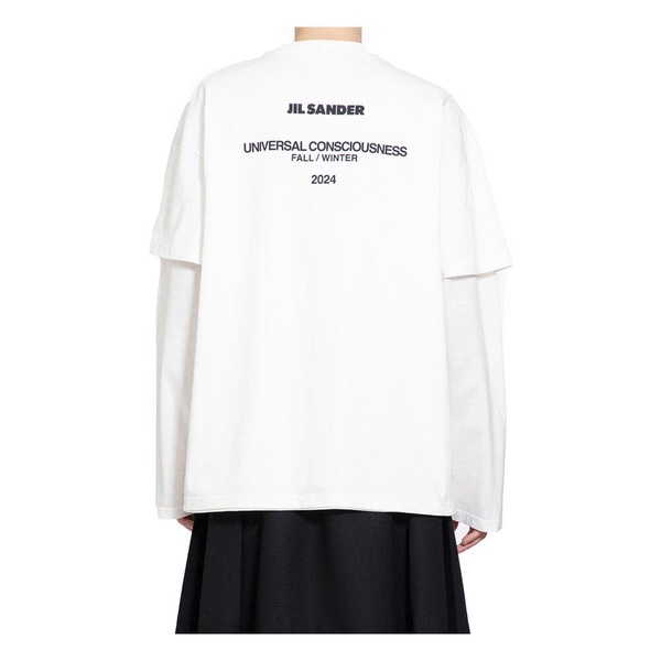 Coconut Crewneck T-Shirt with Logo Print