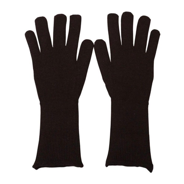 Brown Cashmere Silk Hands Mitten Mens Gloves