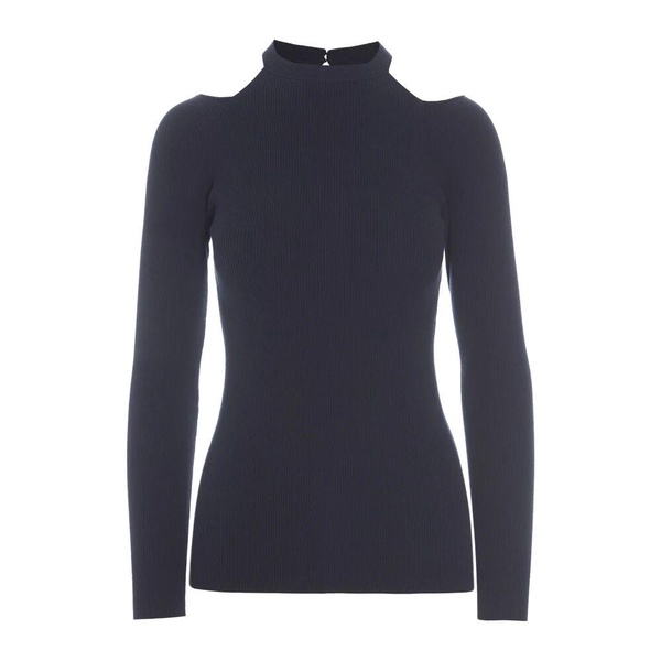 Cut Out Shoulder Blouse Dark Midnight