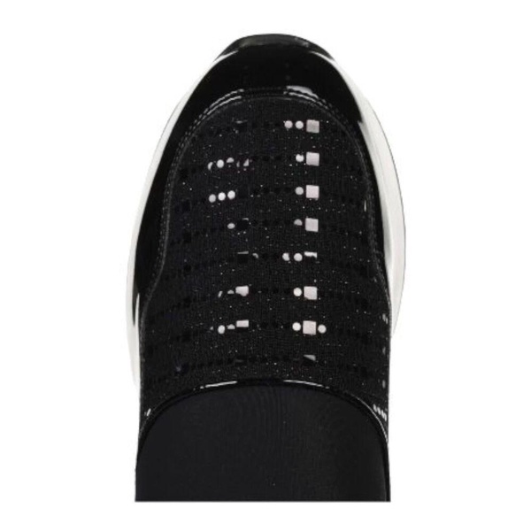 Black slip-on sneakers with strass