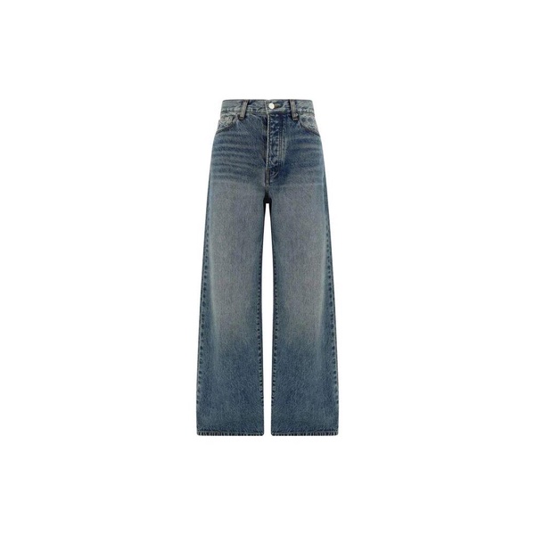 Embossed Detail Mid-Rise Relaxed Fit Jeans