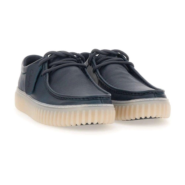 Blue Leather Lace-Up Shoe