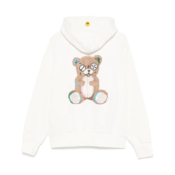 White Hoodie with Print and Logo