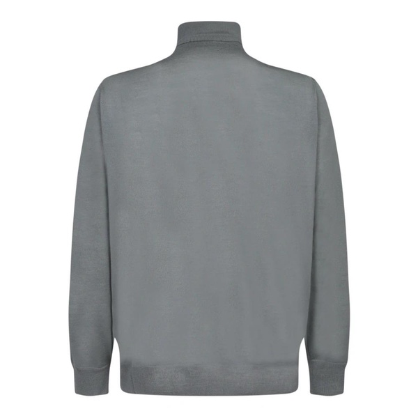 Blue Knit Turtleneck Sweater AW24
