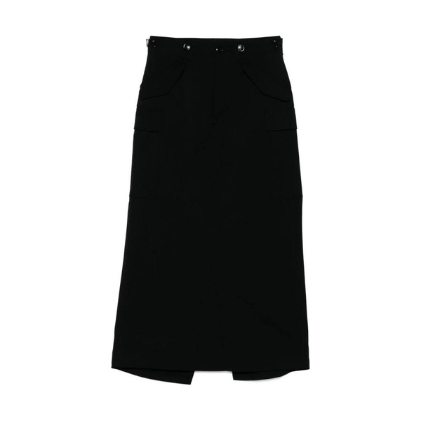 Black Buttoned Skirt with Pockets