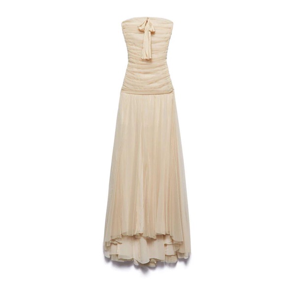 Raquel Long Dress with Draped Pattern