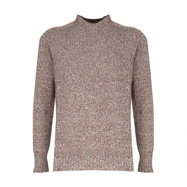 Beige Mouliné Cashmere Turtleneck