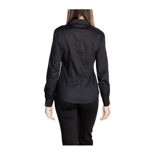 Classic Style Black Cotton Long Sleeve Shirt