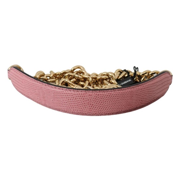 Pink Leather Gold Chain Acry Shoulder Strap