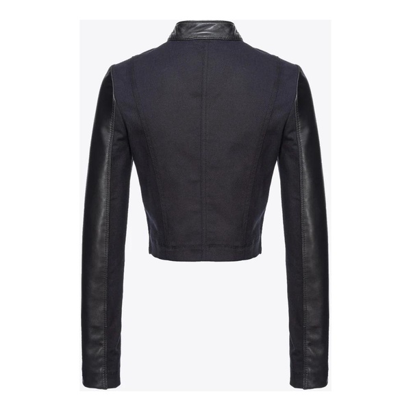 Leather and Fabric Biker Jacket