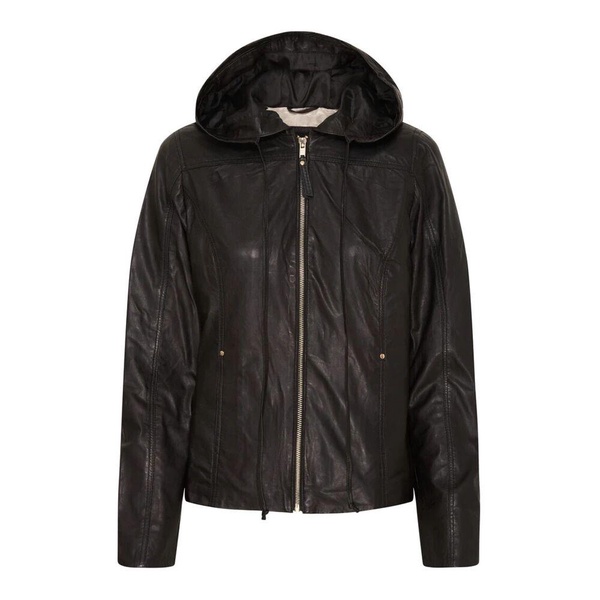Soft Biker Jacket with Hood