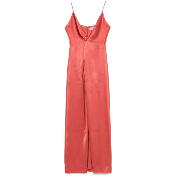 Red Twist Detailing Spaghetti Strap Dress