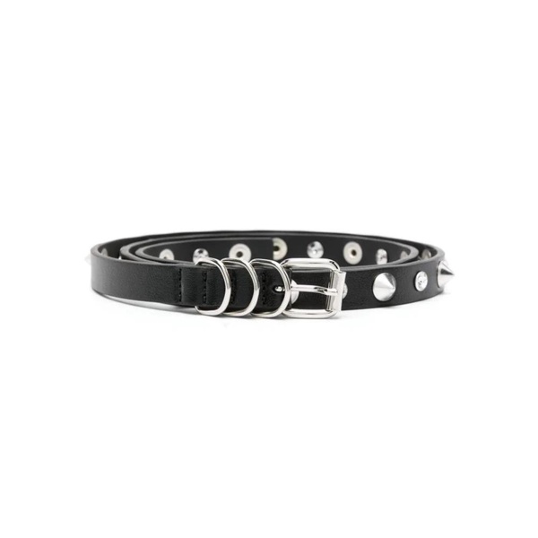 Black Leather Belt with Spikes