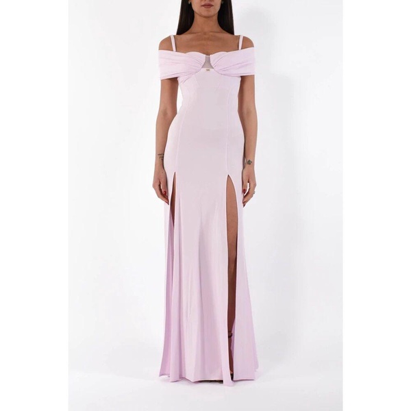 Jersey Crêpe Corset Dress with Draped Shoulders