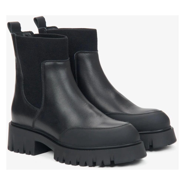 Black Leather Ankle Boots