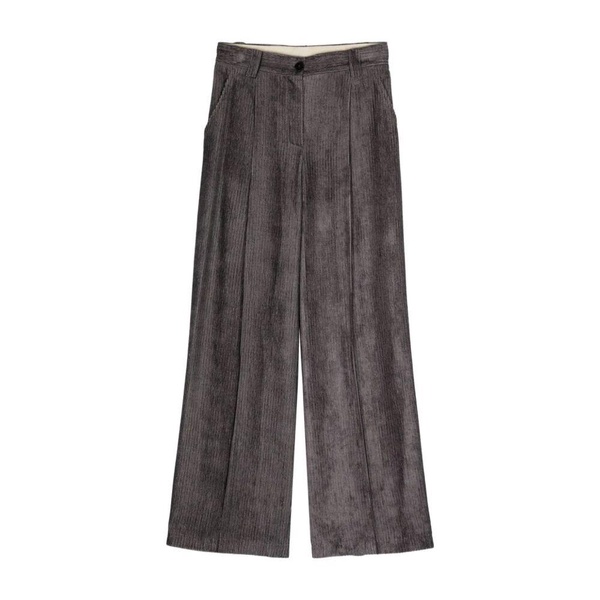Purple Corduroy Straight Leg Trousers